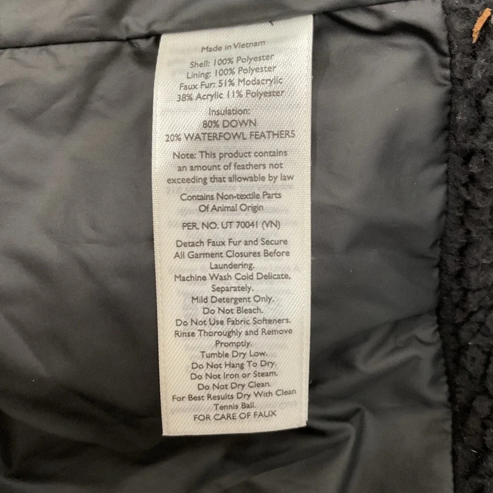 Eddie Bauer Black Faux-Fur Trim Puffer Jacket - Picture 7 of 8